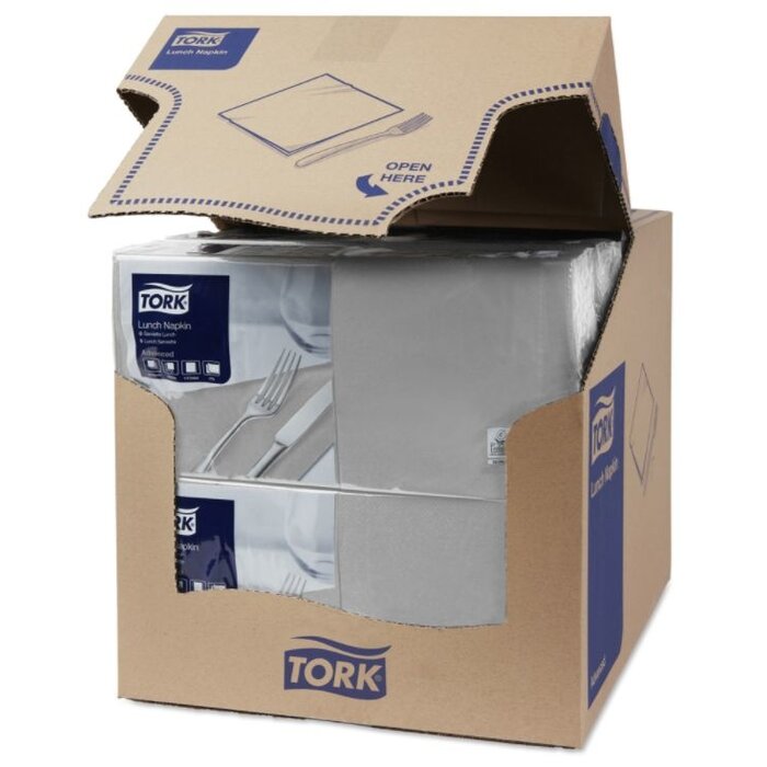 Tork Tork tissue servet 33x33cm 2-laags 1/4-vouw grijs 10x200