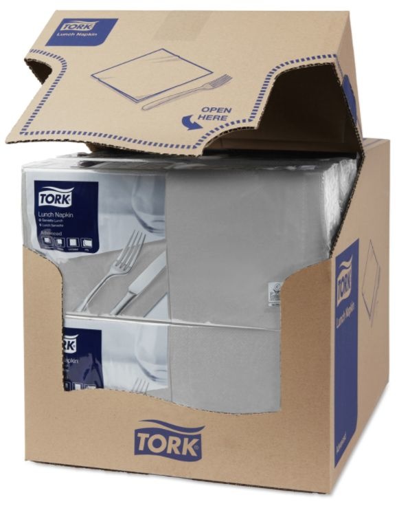 Tork Tork tissue servet 33x33cm 2-laags 1/4-vouw grijs 10x200