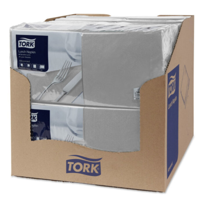 Tork Tork tissue servet 33x33cm 2-laags 1/4-vouw grijs 10x200