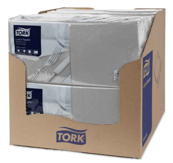 Tork Tork tissue servet 33x33cm 2-laags 1/4-vouw grijs 10x200