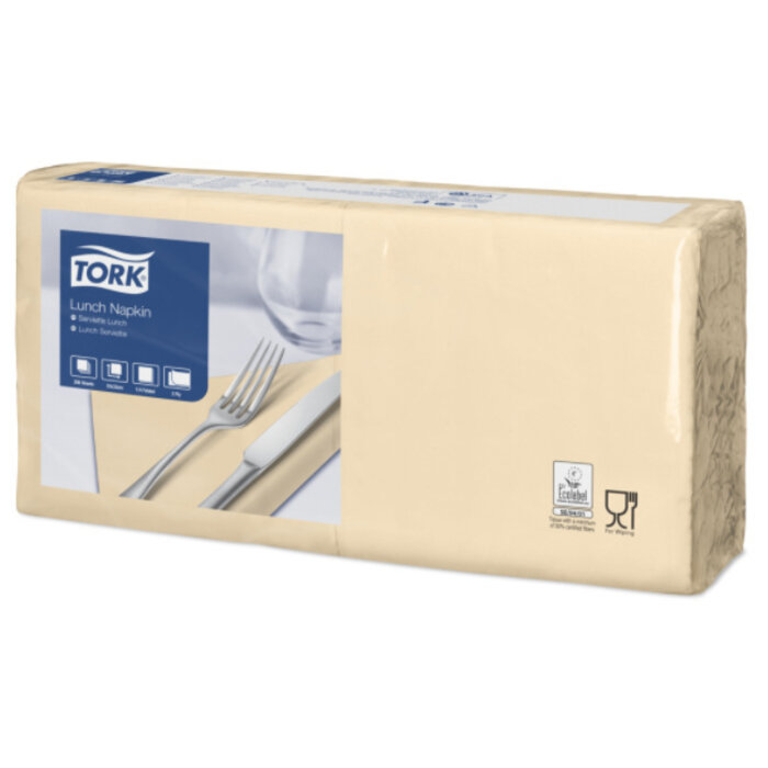 Tork Tork tissue servet 33x33cm 2-laags 1/4-vouw cream 10x200