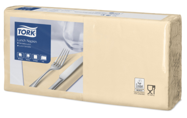 Tork Tork tissue servet 33x33cm 2-laags 1/4-vouw cream 10x200