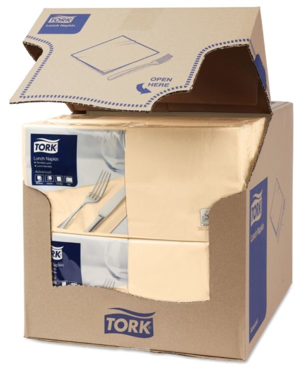 Tork Tork tissue servet 33x33cm 2-laags 1/4-vouw cream 10x200