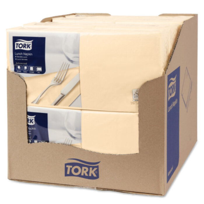 Tork Tork tissue servet 33x33cm 2-laags 1/4-vouw cream 10x200