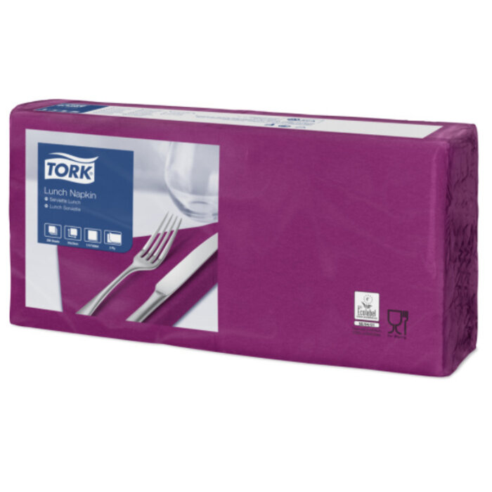 Tork Tork tissue servet 33x33cm 2-laags 1/4-vouw plum 10x200