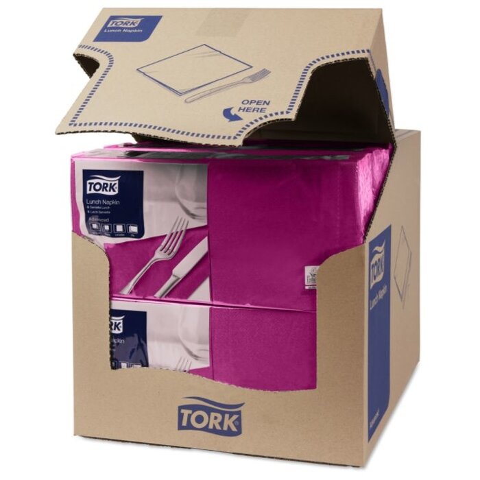 Tork Tork tissue servet 33x33cm 2-laags 1/4-vouw plum 10x200