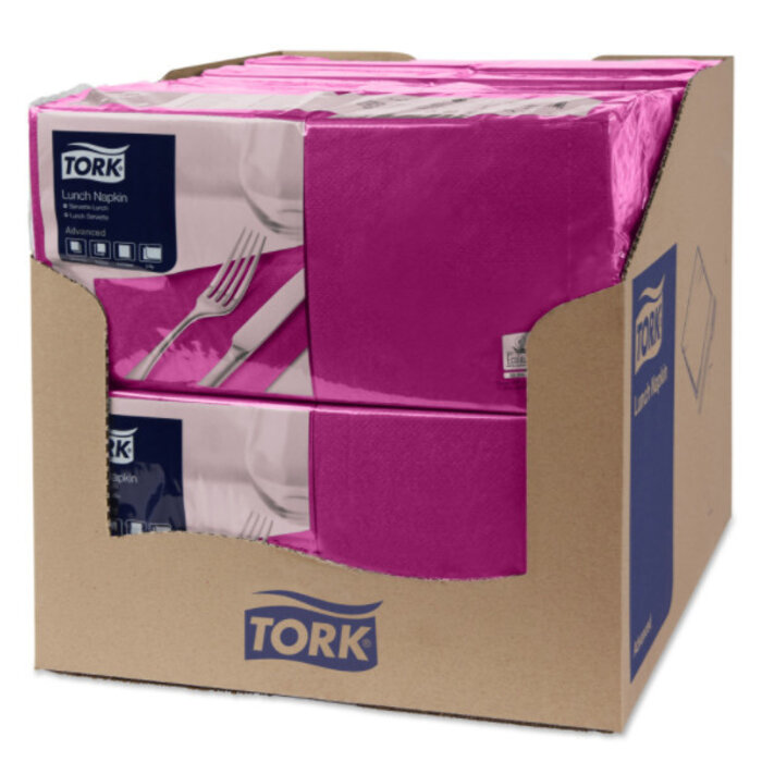 Tork Tork tissue servet 33x33cm 2-laags 1/4-vouw plum 10x200
