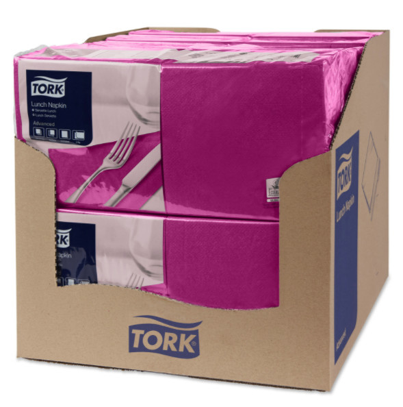 Tork Tork tissue servet 33x33cm 2-laags 1/4-vouw plum 10x200