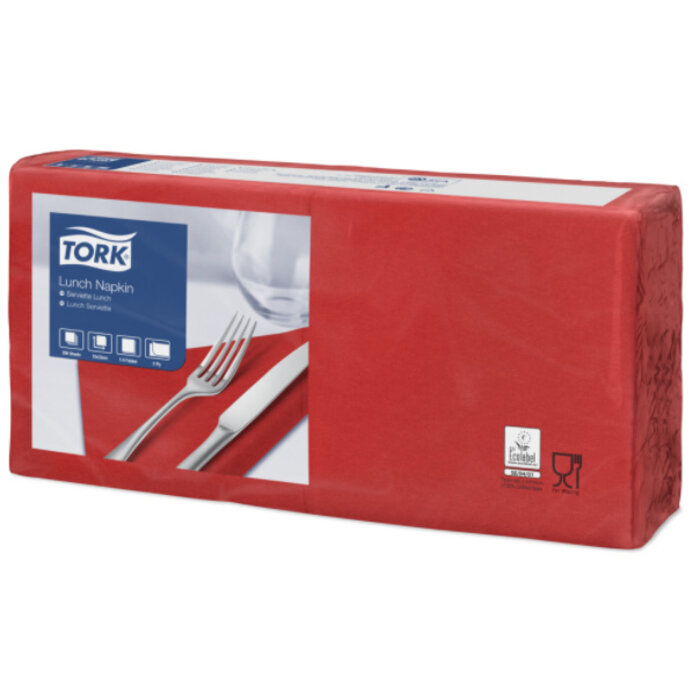 Tork Tork tissue servet 33x33cm 2-laags 1/4-vouw rood 10x200