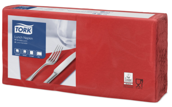 Tork Tork tissue servet 33x33cm 2-laags 1/4-vouw rood 10x200