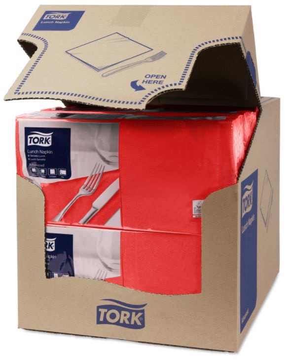 Tork Tork tissue servet 33x33cm 2-laags 1/4-vouw rood 10x200