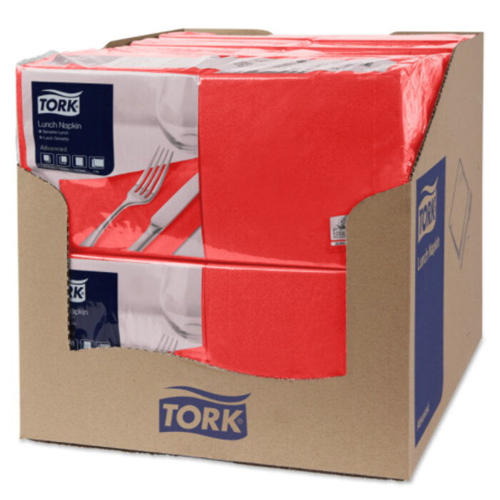 Tork Tork tissue servet 33x33cm 2-laags 1/4-vouw rood 10x200
