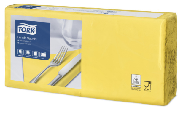 Tork Tork tissue servet 33x33cm 2-laags 1/4-vouw passion yellow 10x200