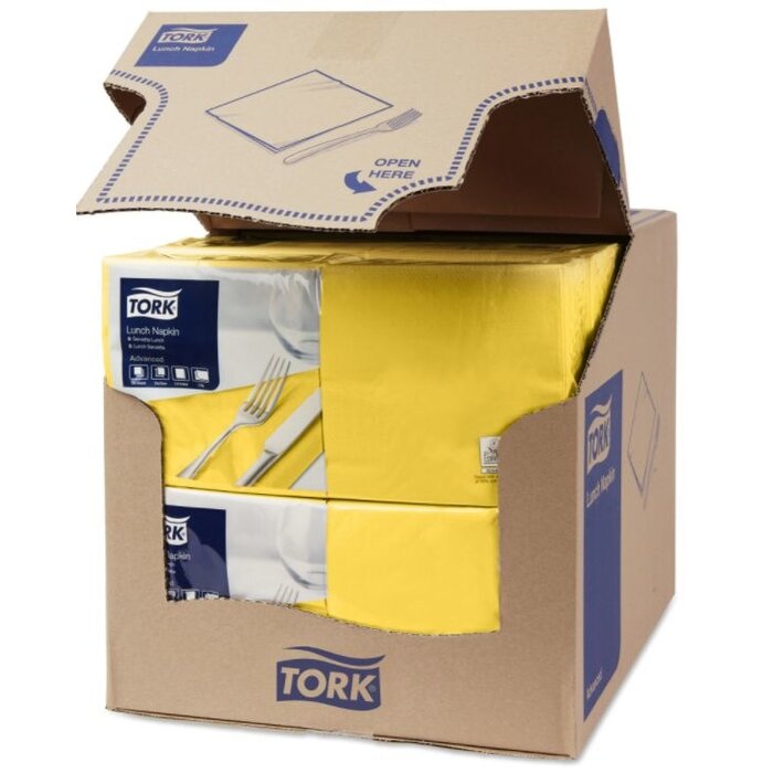Tork Tork tissue servet 33x33cm 2-laags 1/4-vouw passion yellow 10x200