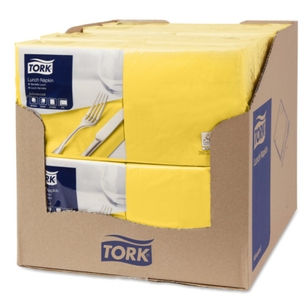 Tork Tork tissue servet 33x33cm 2-laags 1/4-vouw passion yellow 10x200
