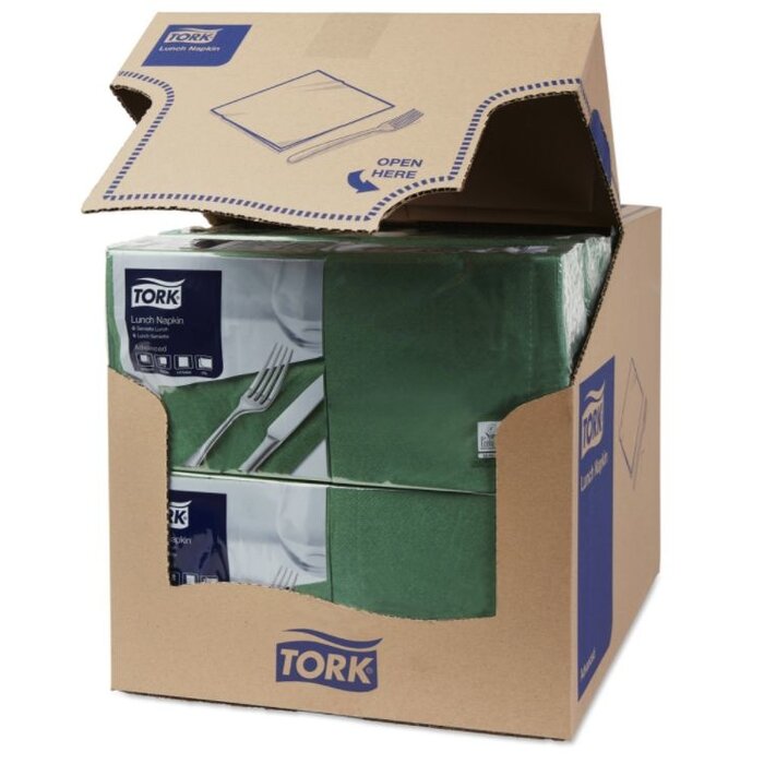 Tork Tork tissue servet 33x33cm 2-laags 1/4-vouw mountain pine green 10x200
