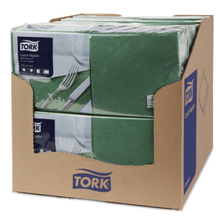 Tork Tork tissue servet 33x33cm 2-laags 1/4-vouw mountain pine green 10x200