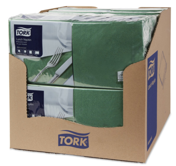 Tork Tork tissue servet 33x33cm 2-laags 1/4-vouw mountain pine green 10x200