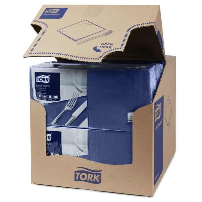 Tork Tork tissue servet 33x33cm 2-laags 1/4-vouw midnight blue 10x200
