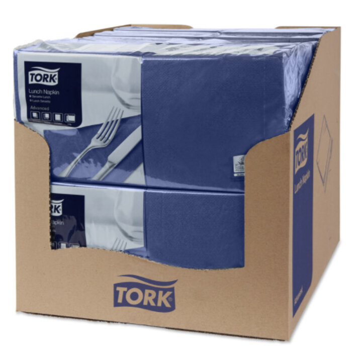 Tork Tork tissue servet 33x33cm 2-laags 1/4-vouw midnight blue 10x200