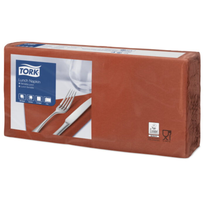 Tork Tork tissue servet 33x33cm 2-laags 1/4-vouw terracotta 10x200