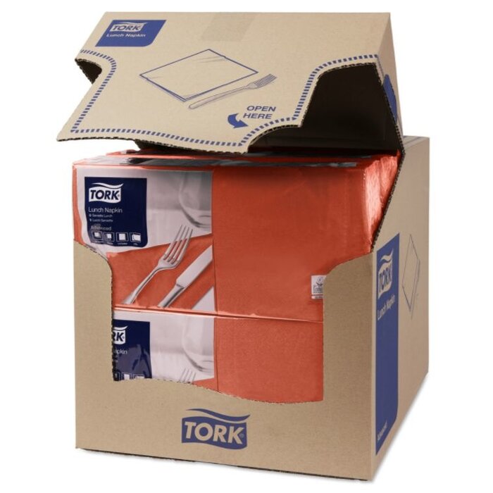 Tork Tork tissue servet 33x33cm 2-laags 1/4-vouw terracotta 10x200