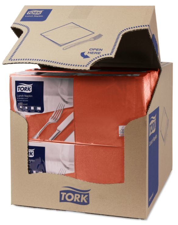 Tork Tork tissue servet 33x33cm 2-laags 1/4-vouw terracotta 10x200