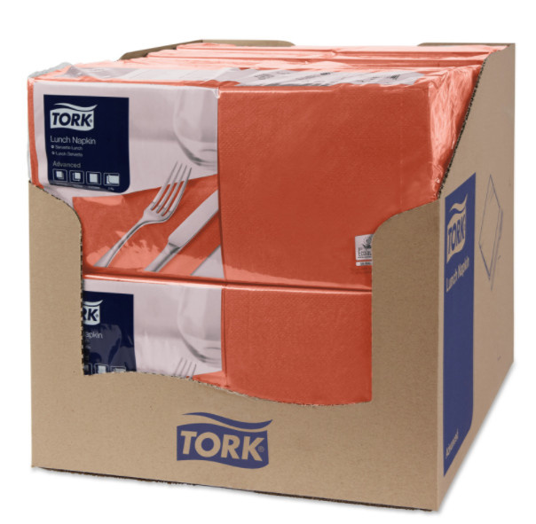 Tork Tork tissue servet 33x33cm 2-laags 1/4-vouw terracotta 10x200