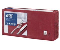 Tork Tork tissue servet 33x33cm 3-laags 1/4-vouw burgundy 10x150