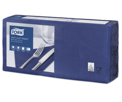 Tork Tork tissue servet 33x33cm 3-laags 1/4-vouw midnight blue 10x150