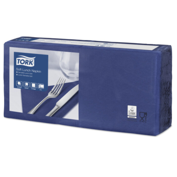 Tork Tork tissue servet 33x33cm 3-laags 1/4-vouw midnight blue 10x150