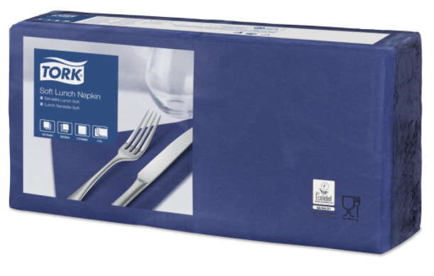 Tork Tork tissue servet 33x33cm 3-laags 1/4-vouw midnight blue 10x150
