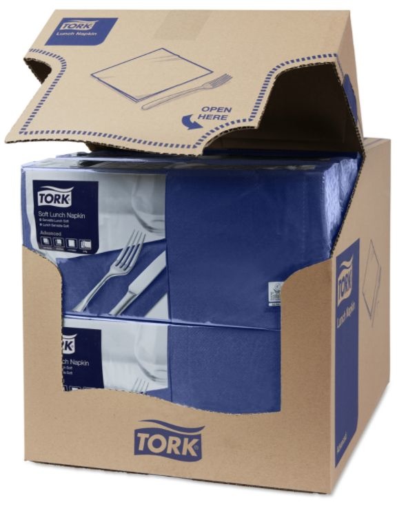Tork Tork tissue servet 33x33cm 3-laags 1/4-vouw midnight blue 10x150