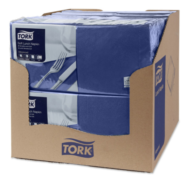 Tork Tork tissue servet 33x33cm 3-laags 1/4-vouw midnight blue 10x150