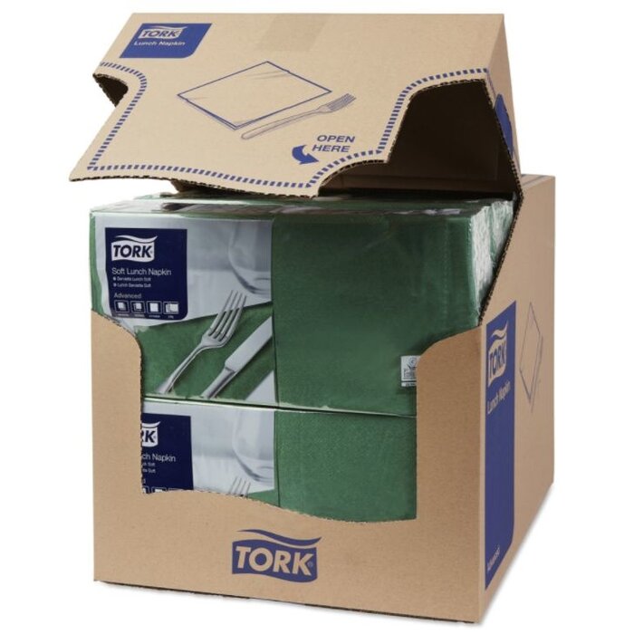 Tork Tork tissue servet 33x33cm 3-laags 1/4-vouw mountain pine green 10x150