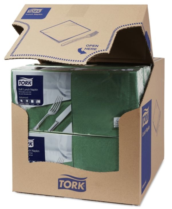 Tork Tork tissue servet 33x33cm 3-laags 1/4-vouw mountain pine green 10x150