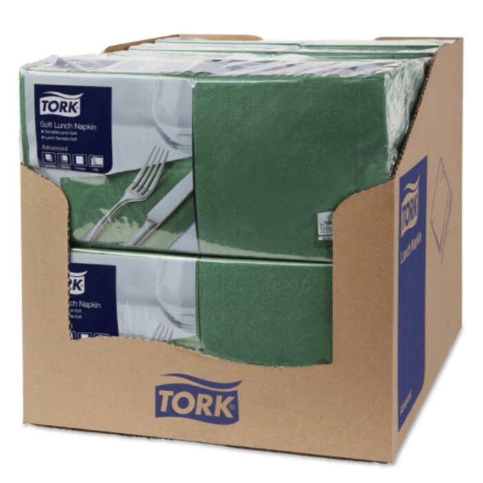 Tork Tork tissue servet 33x33cm 3-laags 1/4-vouw mountain pine green 10x150