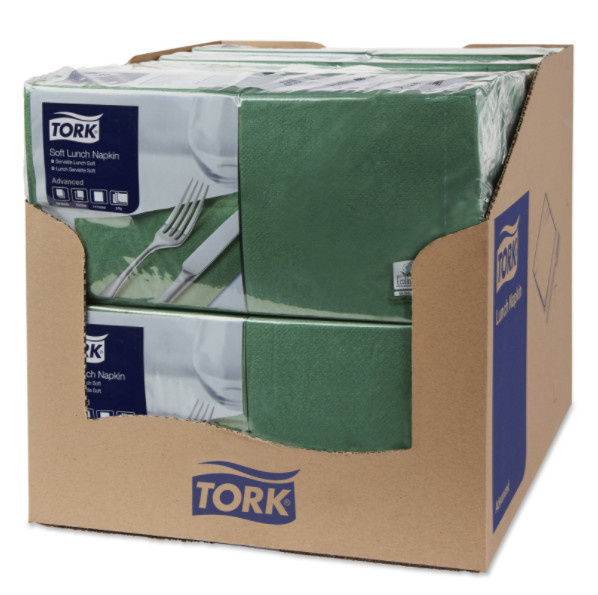 Tork Tork tissue servet 33x33cm 3-laags 1/4-vouw mountain pine green 10x150