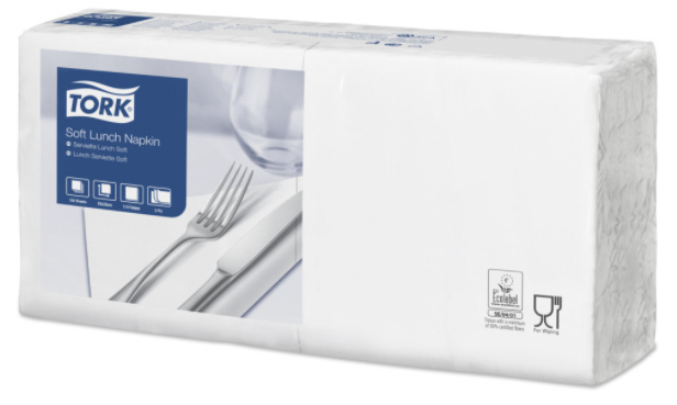 Tork Tork tissue servet 33x33cm 3-laags 1/4-vouw wit 10x150