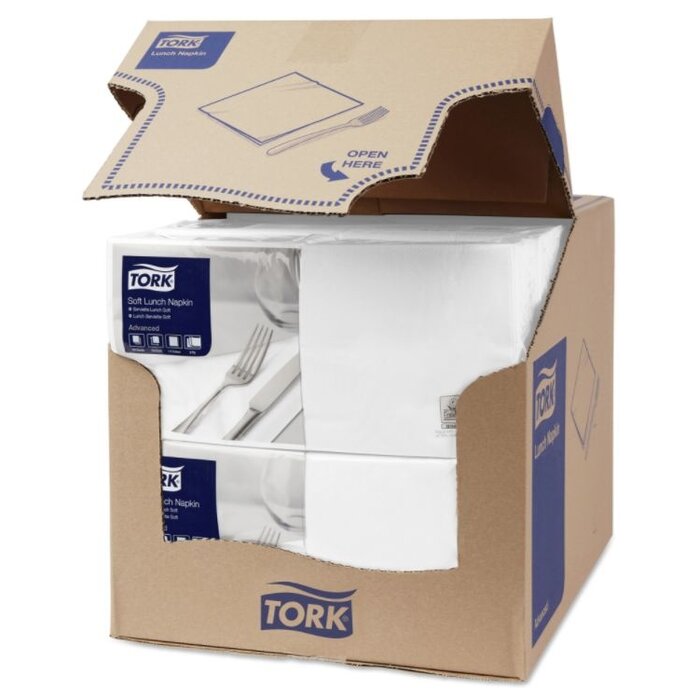 Tork Tork tissue servet 33x33cm 3-laags 1/4-vouw wit 10x150