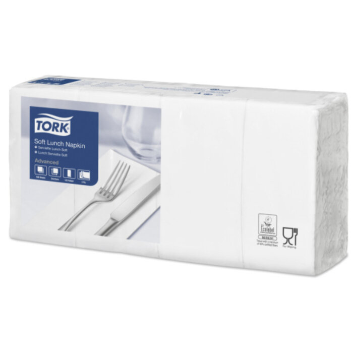 Tork Tork tissue servet 33x33cm 3-laags 1/8-vouw wit 10x150