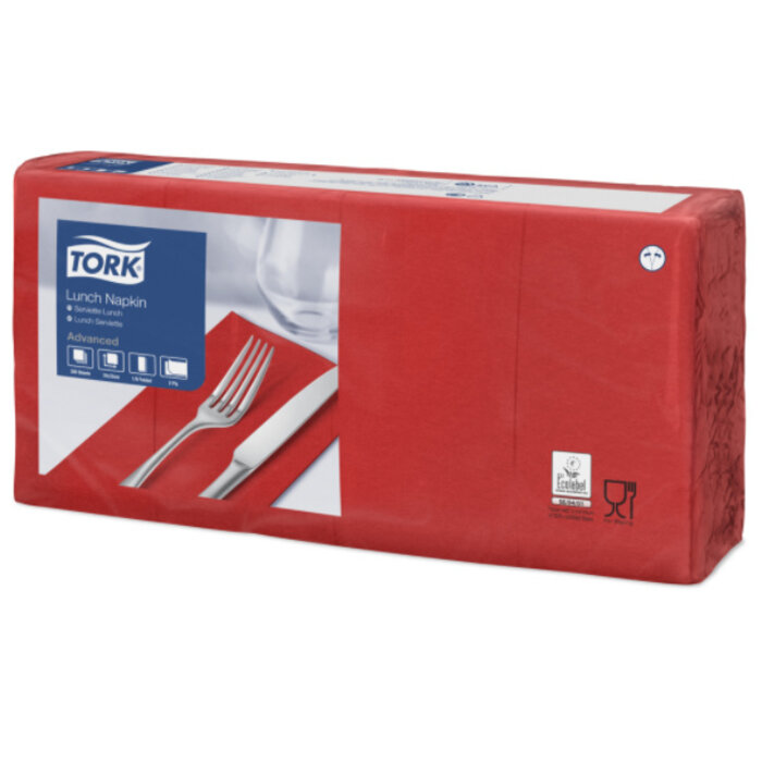 Tork Tork tissue servet 33x33cm 2-laags 1/8-vouw rood 10x200