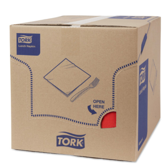 Tork Tork tissue servet 33x33cm 2-laags 1/8-vouw rood 10x200
