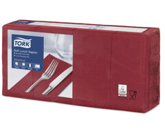 Tork Tork tissue servet 33x33cm 3-laags 1/8-vouw burgundy 10x150