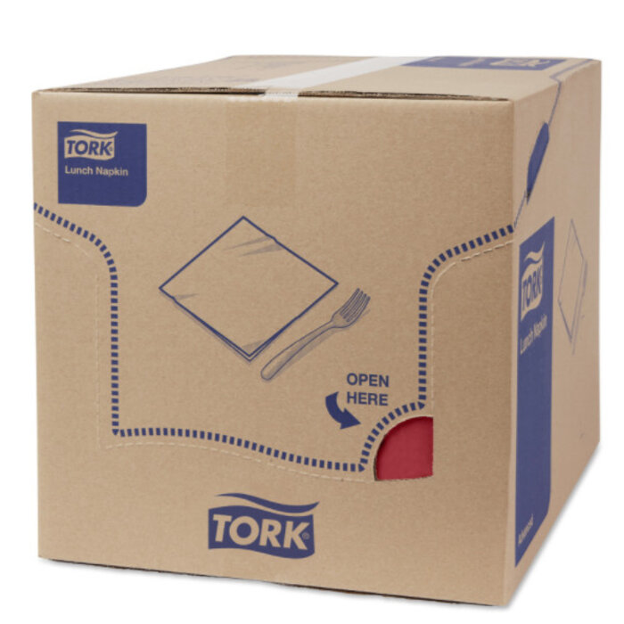 Tork Tork tissue servet 33x33cm 3-laags 1/8-vouw burgundy 10x150