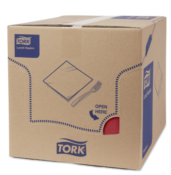 Tork Tork tissue servet 33x33cm 3-laags 1/8-vouw burgundy 10x150