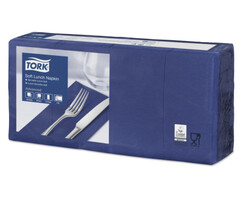 Tork Tork tissue servet 33x33cm 3-laags 1/8-vouw midnight blue 10x150