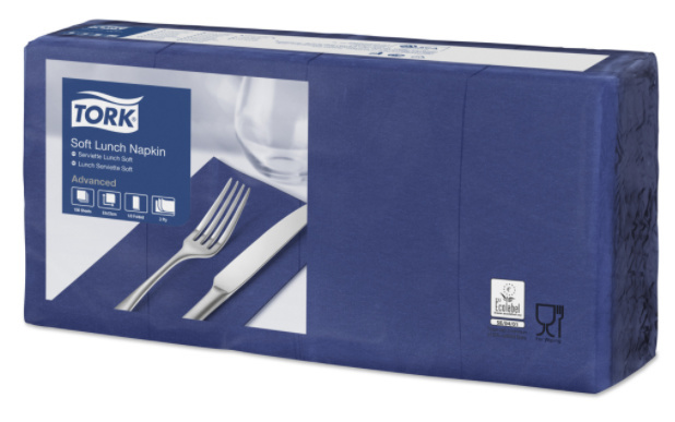 Tork Tork tissue servet 33x33cm 3-laags 1/8-vouw midnight blue 10x150