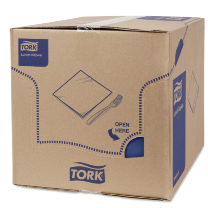 Tork Tork tissue servet 33x33cm 3-laags 1/8-vouw midnight blue 10x150