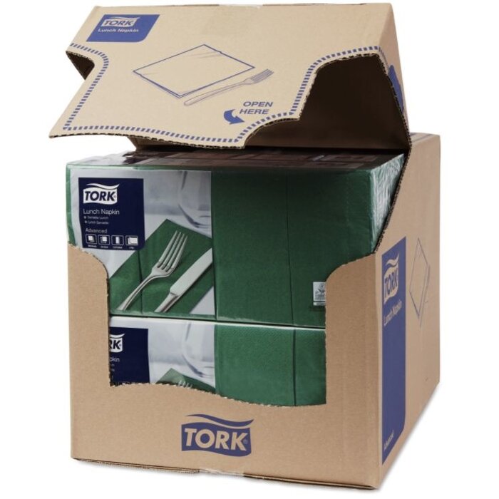 Tork Tork tissue servet 33x33cm 2-laags 1/8-vouw mountain pine green 10x200